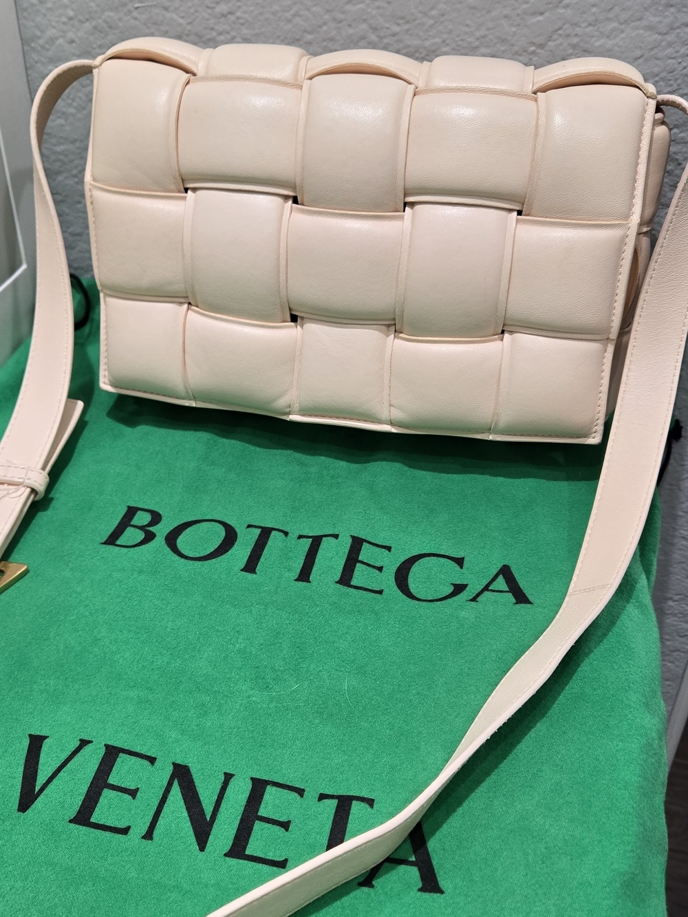 Bottega Baby Pink Padded Cassette Shoulder Bag